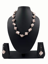 Handcrafted Fancy Rose Gold Color Shell Pearl Beads Necklace For Women Beads Jewellery